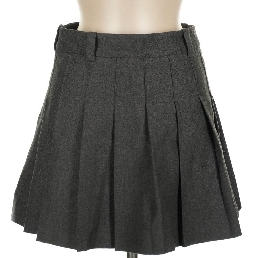Aritzia Charcoal Pleated Mini Skirt